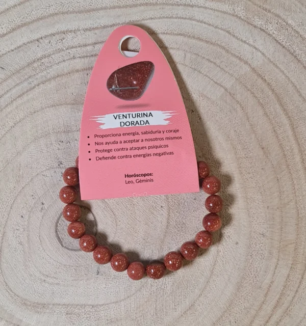 Pulsera venturina dorada grande