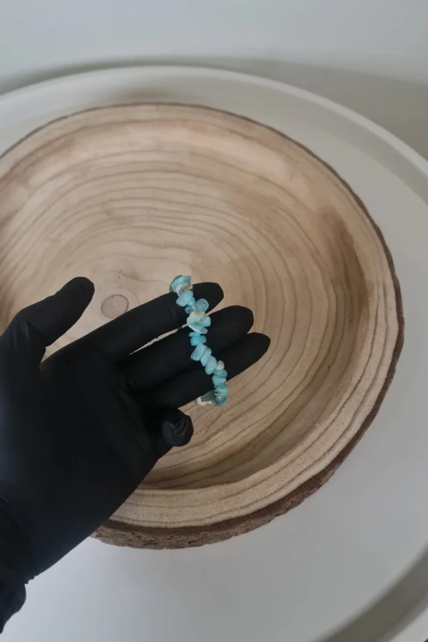 Pulsera de aguamarina chips