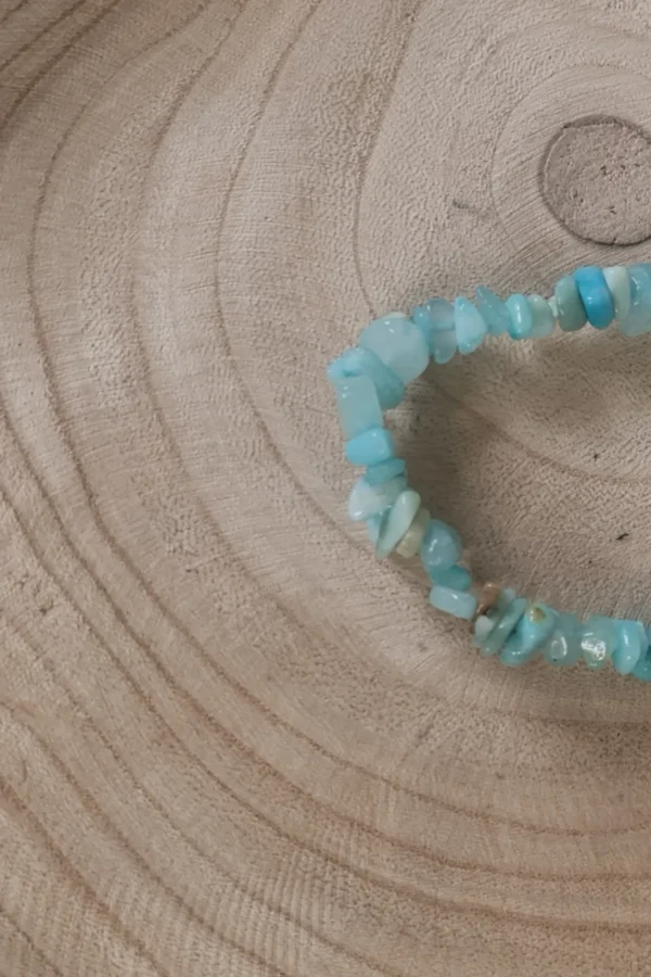 Pulsera de aguamarina chips