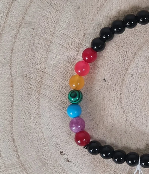 Pulsera 7 Chakras turmalina 8mm