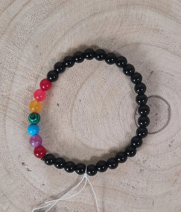 Pulsera 7 Chakras turmalina 8mm