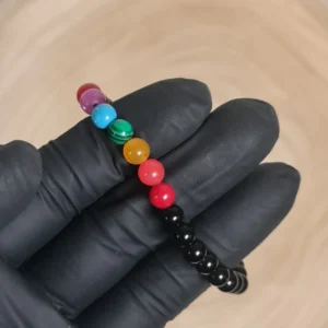 Pulsera 7 Chakras turmalina 8mm