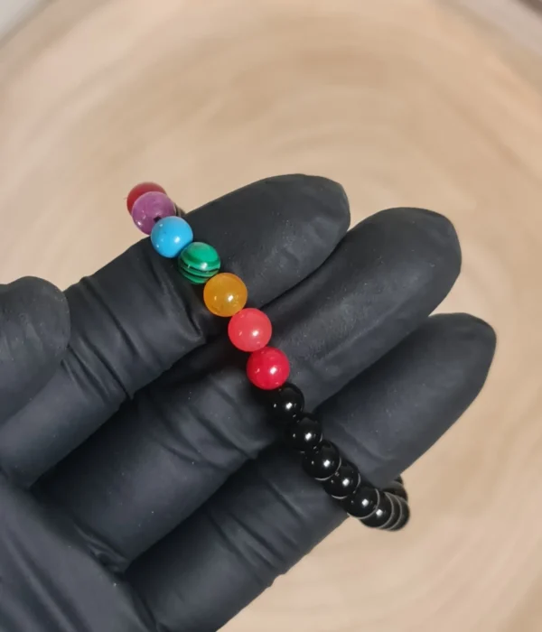 Pulsera 7 Chakras turmalina 8mm