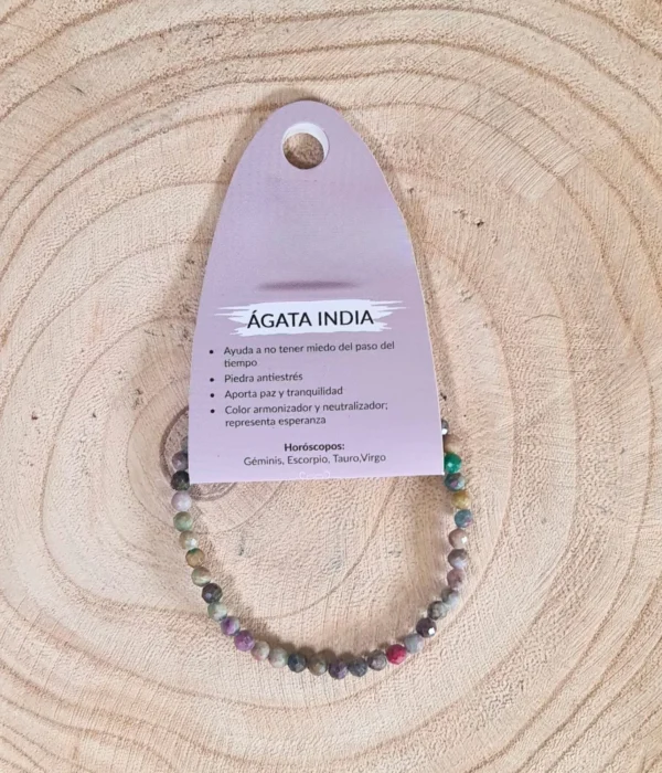 Pulsera Ágata India Facetada 4mm