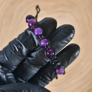 Pulsera Ágata Morada Macramé 8mm
