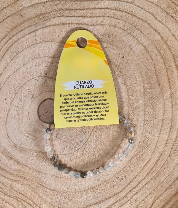 Pulsera Cuarzo Rutilado 6mm