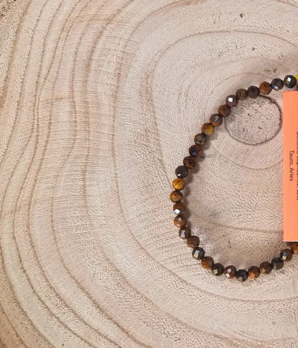 Pulsera Ojo de Tigre Facetada 4mm