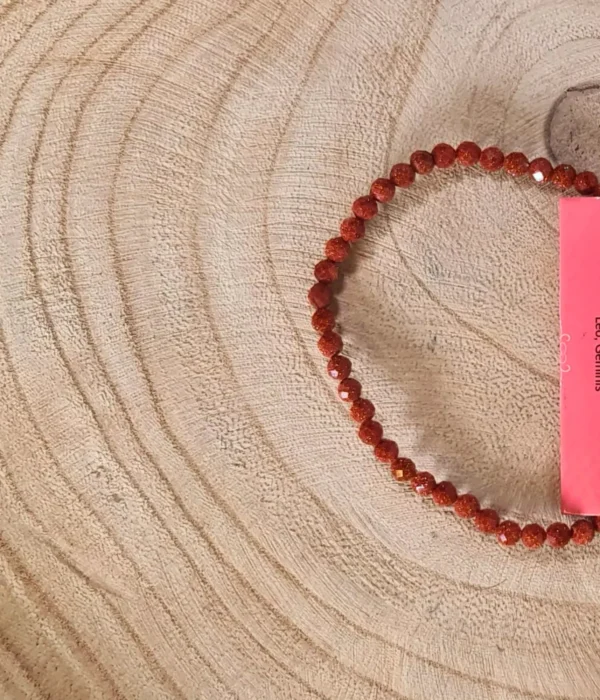 Pulsera Venturina Dorada Facetada 4mm
