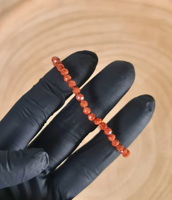 Pulsera Venturina Dorada Facetada 4mm