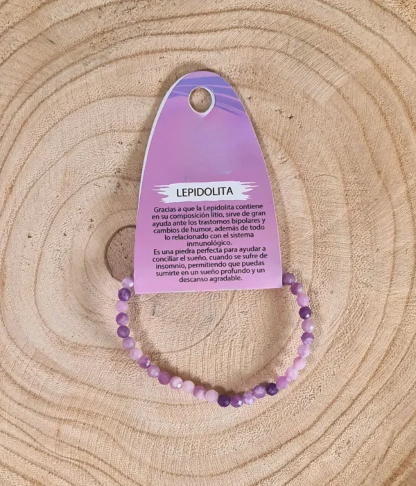 Pulsera de Lepidolita Facetada 6mm